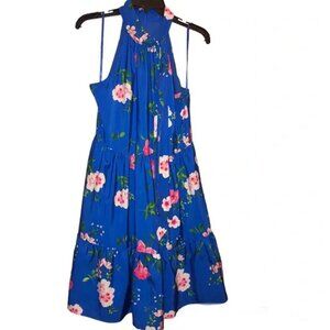 Eliza J Halter High Neck Bow Floral Tiered Dress Size 10 Garden Party New